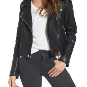 BlankNYC Faux Leather Moto with Rose Gold Accents